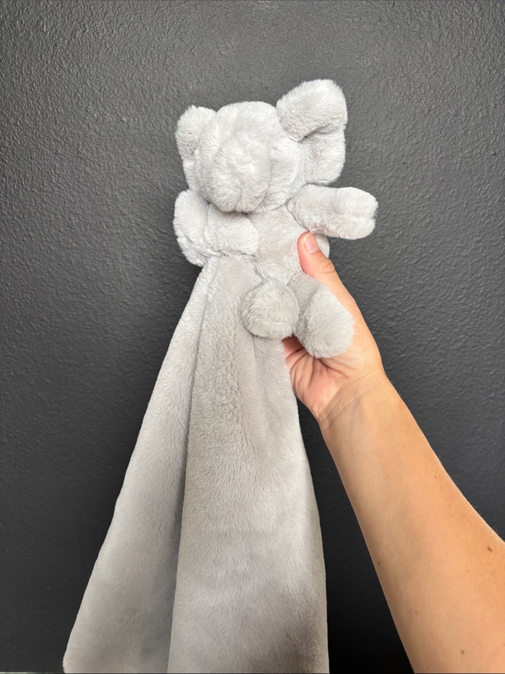 Pottery Barn Kids Plush Elephant Lovey Security Blanket - Light Gray